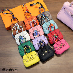 LASHPIRE® Designer Luxury Bag Charm Leather Mini Handbag BK Candy Birkin H Bag Charm Pendant Car Keychain Earphone Makeup Miniature Bag