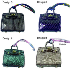 LASHPIRE® Assorted Designer Luxury Charm Leather Mini BK Handbag Exotic Birkin Bag Charm Pendant Car Keychain Earphone Miniature Bag