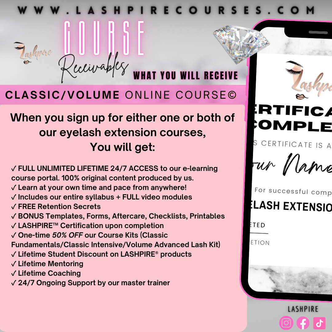 Classic and Volume Advanced Eyelash Extensions Online Course
