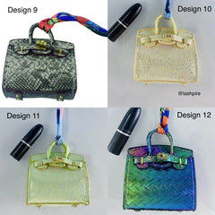 LASHPIRE® Assorted Designer Luxury Charm Leather Mini BK Handbag Exotic Birkin Bag Charm Pendant Car Keychain Earphone Miniature Bag