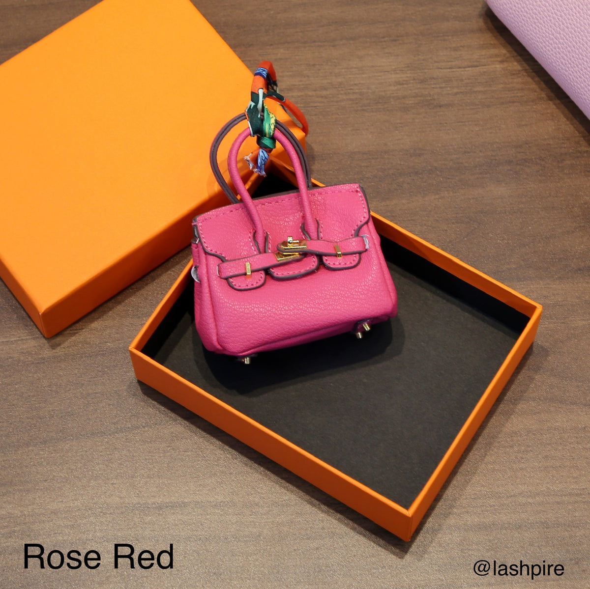 LASHPIRE® Designer Luxury Bag Charm Leather Mini Handbag BK Candy Birkin H Bag Charm Pendant Car Keychain Earphone Makeup Miniature Bag