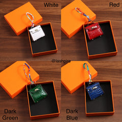 LASHPIRE® Designer Luxury Bag Charm Croc Leather Himalaya Mini Handbag Kelly H Bag Charm Pendant Car Keychain Earphone Makeup Miniature Bag