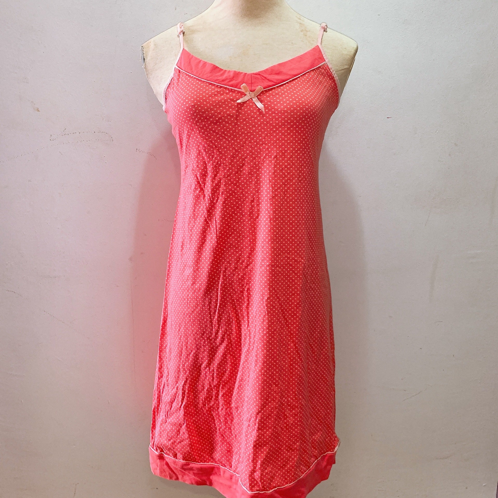 (BRAND NEW) Pink Polkdot Sleeveless Camisole Dress