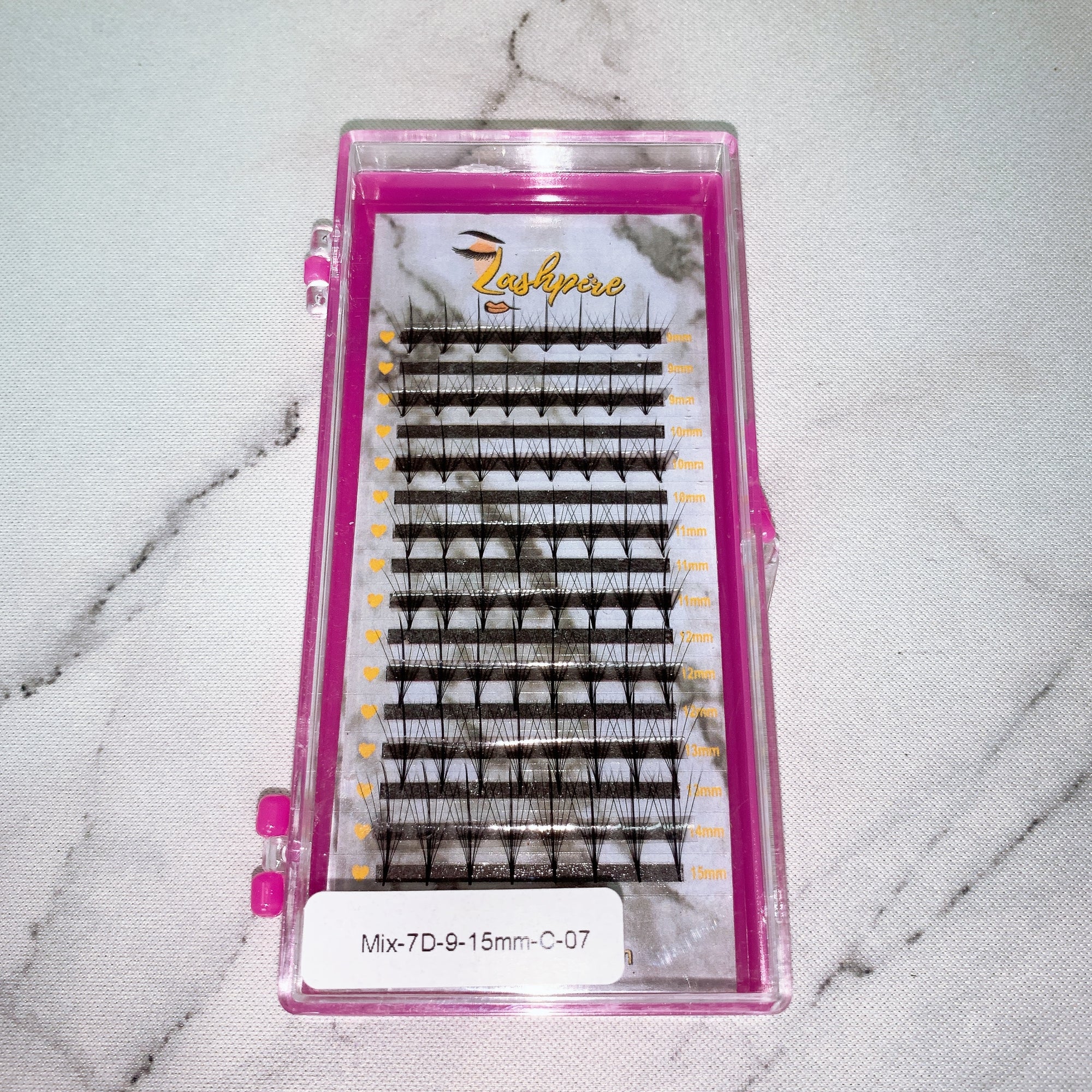 LASHPIRE® ECO COLLECTION 0.07mm MIX LENGTH Pro-made Ready made Katun Wispy 7D Premade Spikes Volume Fans Lash Tray