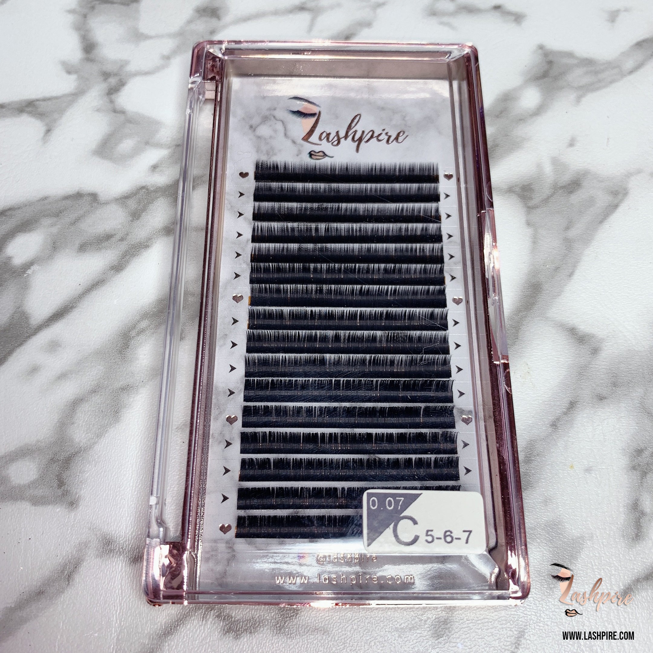 C CURL 0.07mm MIX LENGTH Lower Bottom Lash Tray - Lashpire
