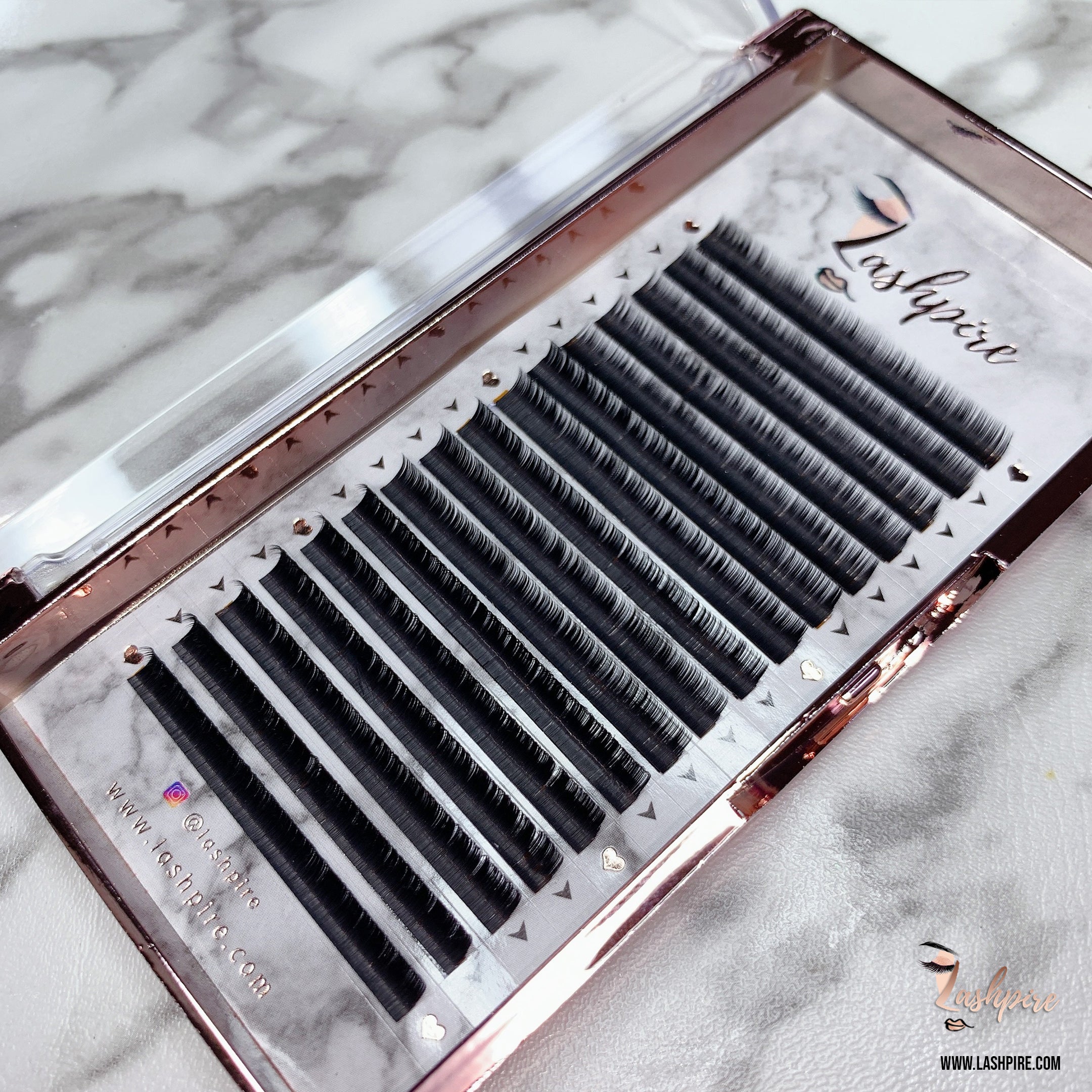 C CURL 0.07mm MIX LENGTH Lower Bottom Lash Tray - Lashpire