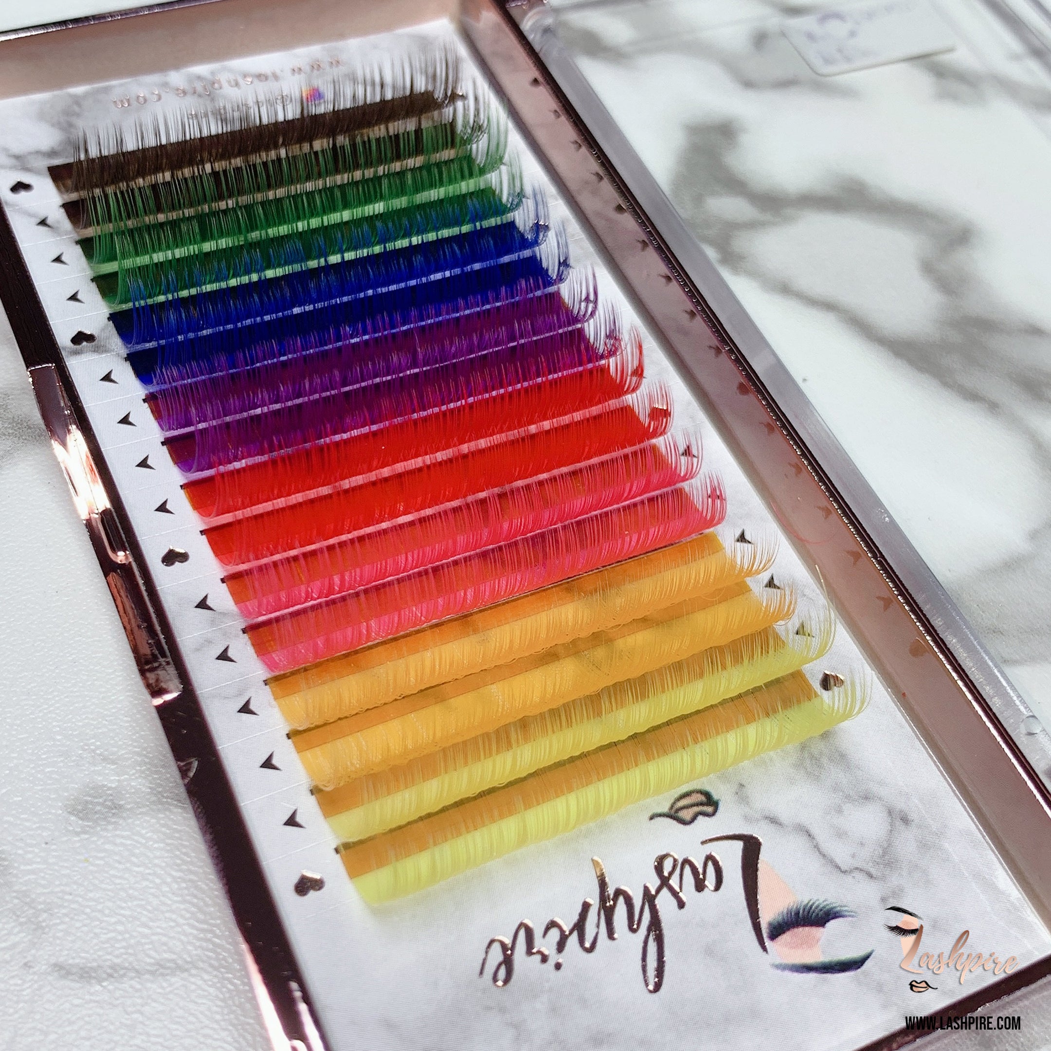 C CURL 0.07mm SINGLE LENGTH Rainbow Colorful Lash Tray - Lashpire