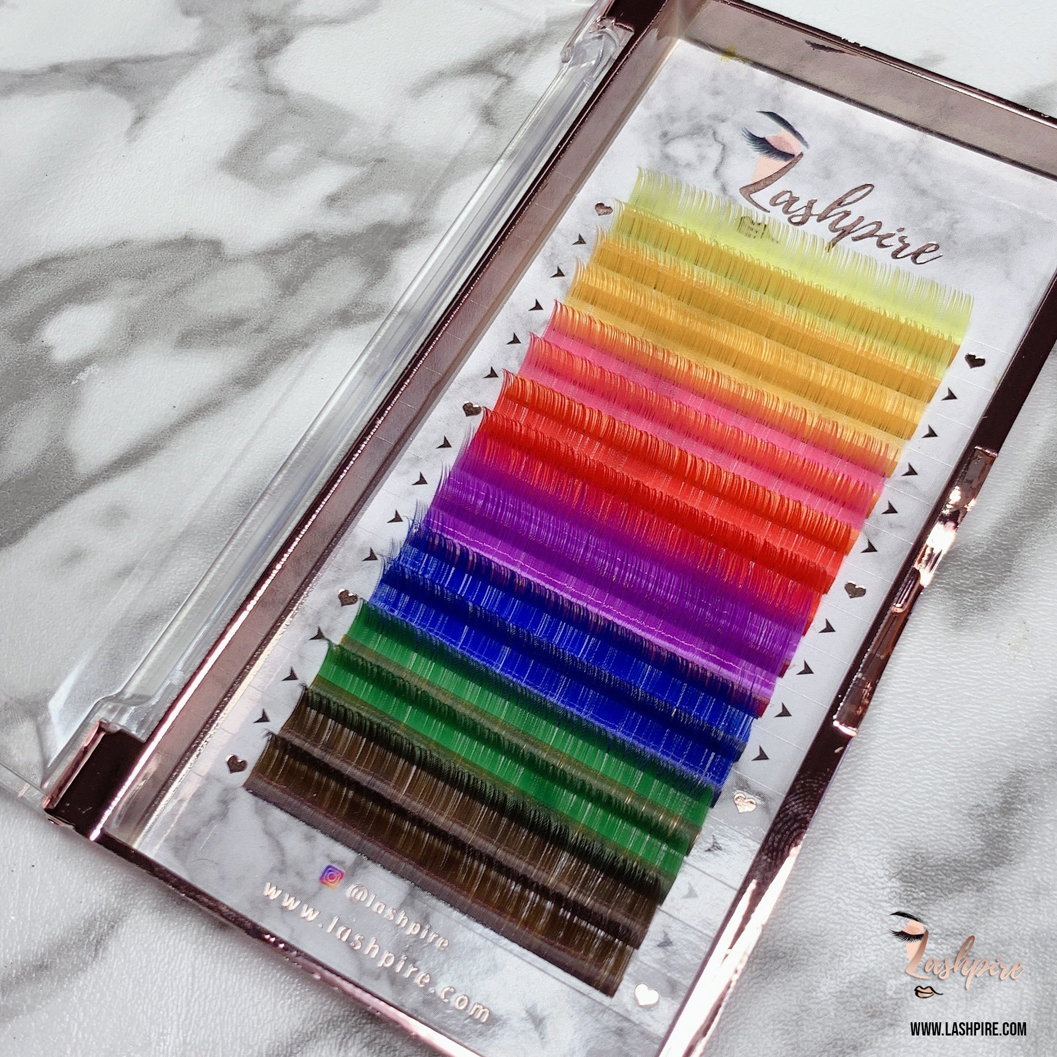 C CURL 0.07mm SINGLE LENGTH Rainbow Colorful Lash Tray - Lashpire