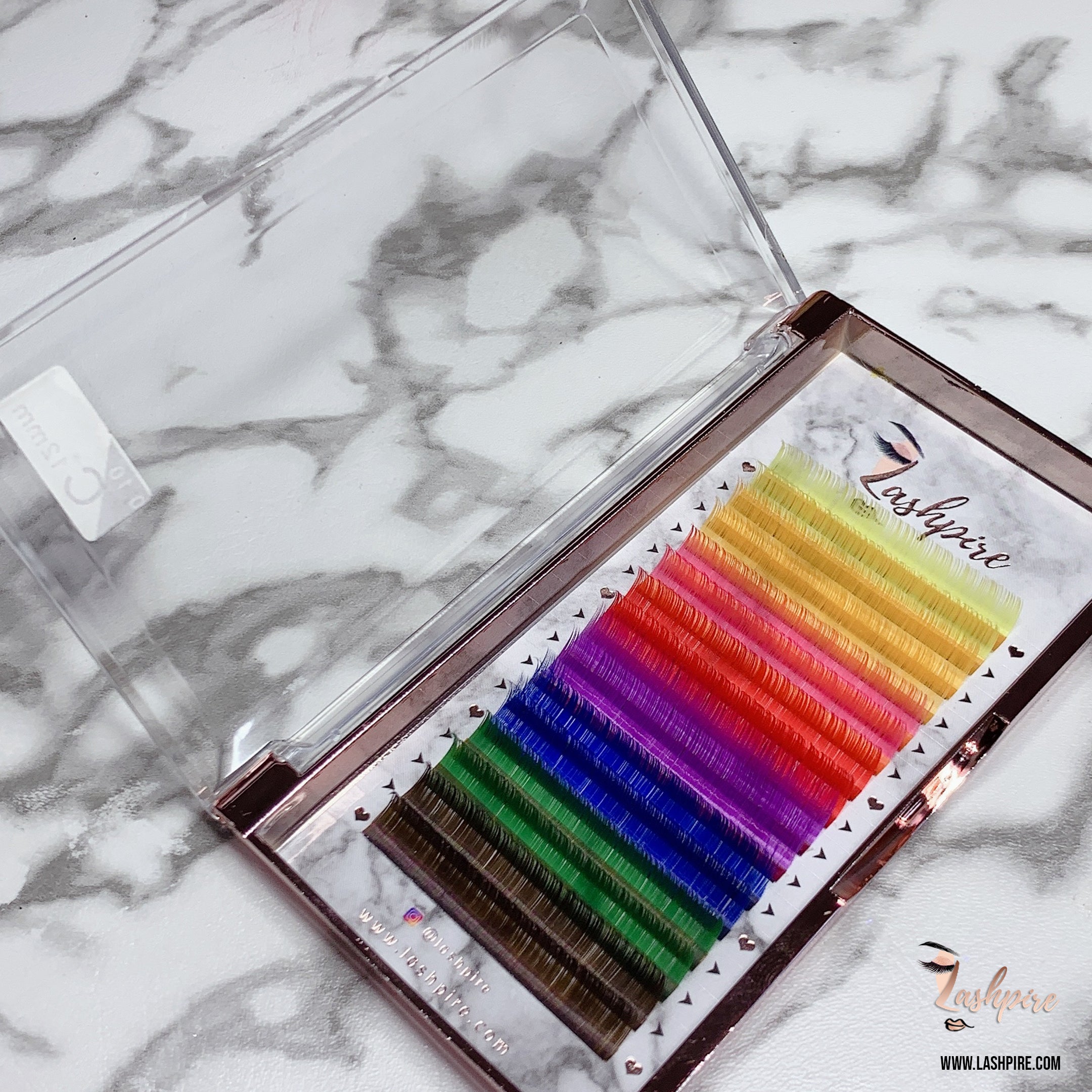 C CURL 0.07mm SINGLE LENGTH Rainbow Colorful Lash Tray - Lashpire