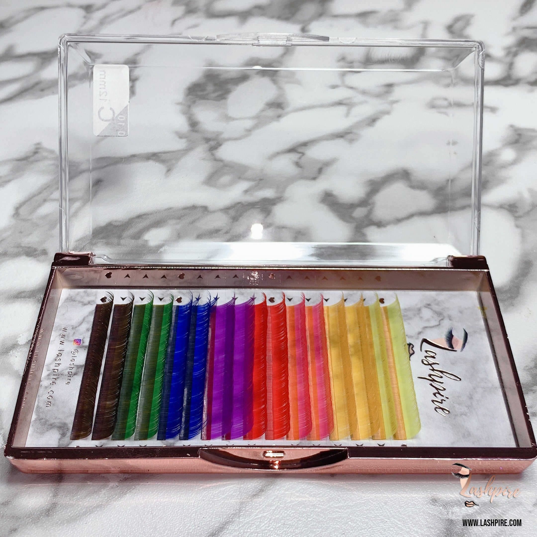 C CURL 0.07mm SINGLE LENGTH Rainbow Colorful Lash Tray - Lashpire