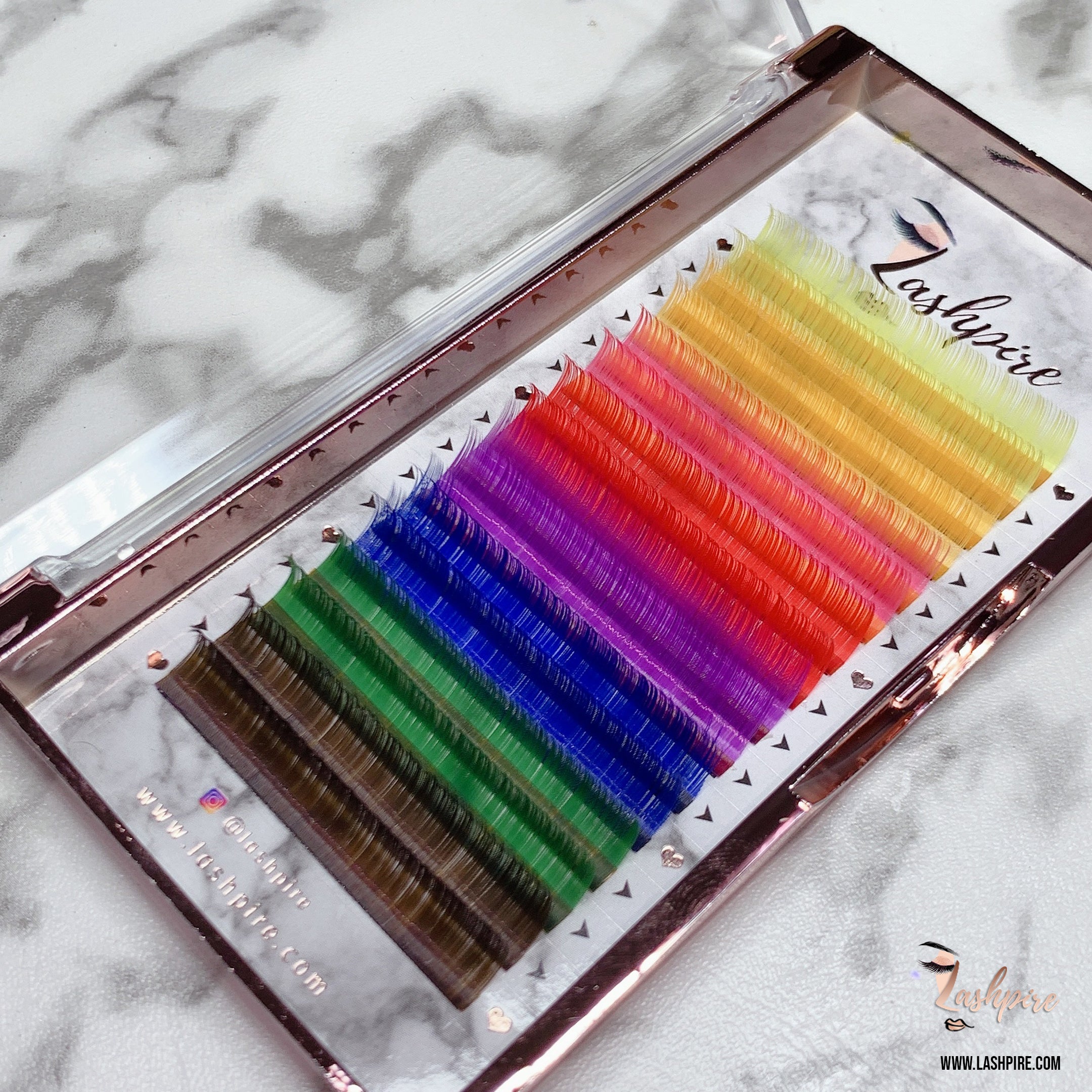 C CURL 0.07mm SINGLE LENGTH Rainbow Colorful Lash Tray - Lashpire