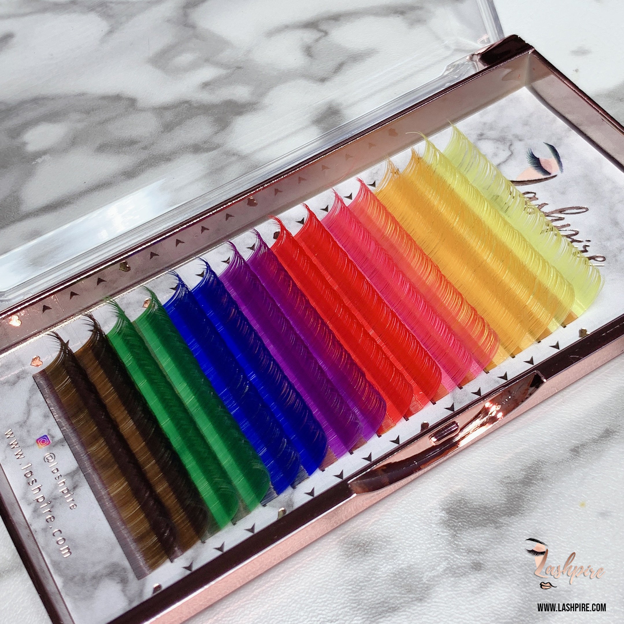 C CURL 0.07mm SINGLE LENGTH Rainbow Colorful Lash Tray - Lashpire