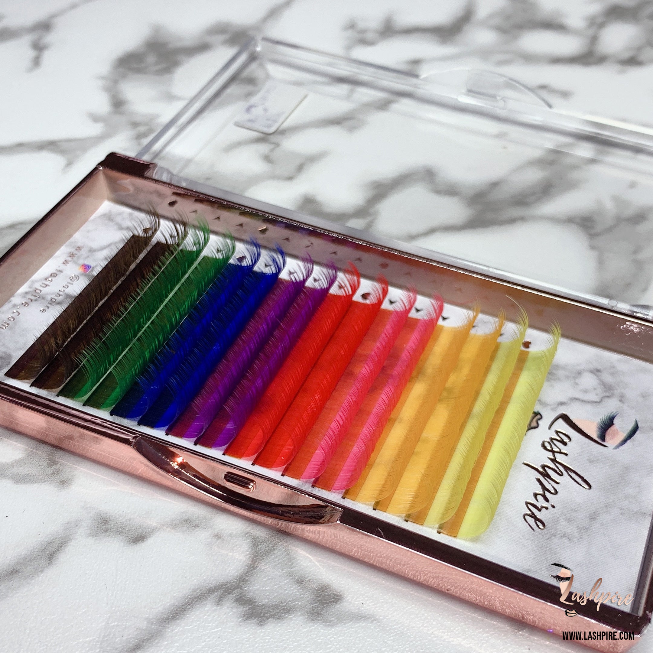 C CURL 0.07mm SINGLE LENGTH Rainbow Colorful Lash Tray - Lashpire