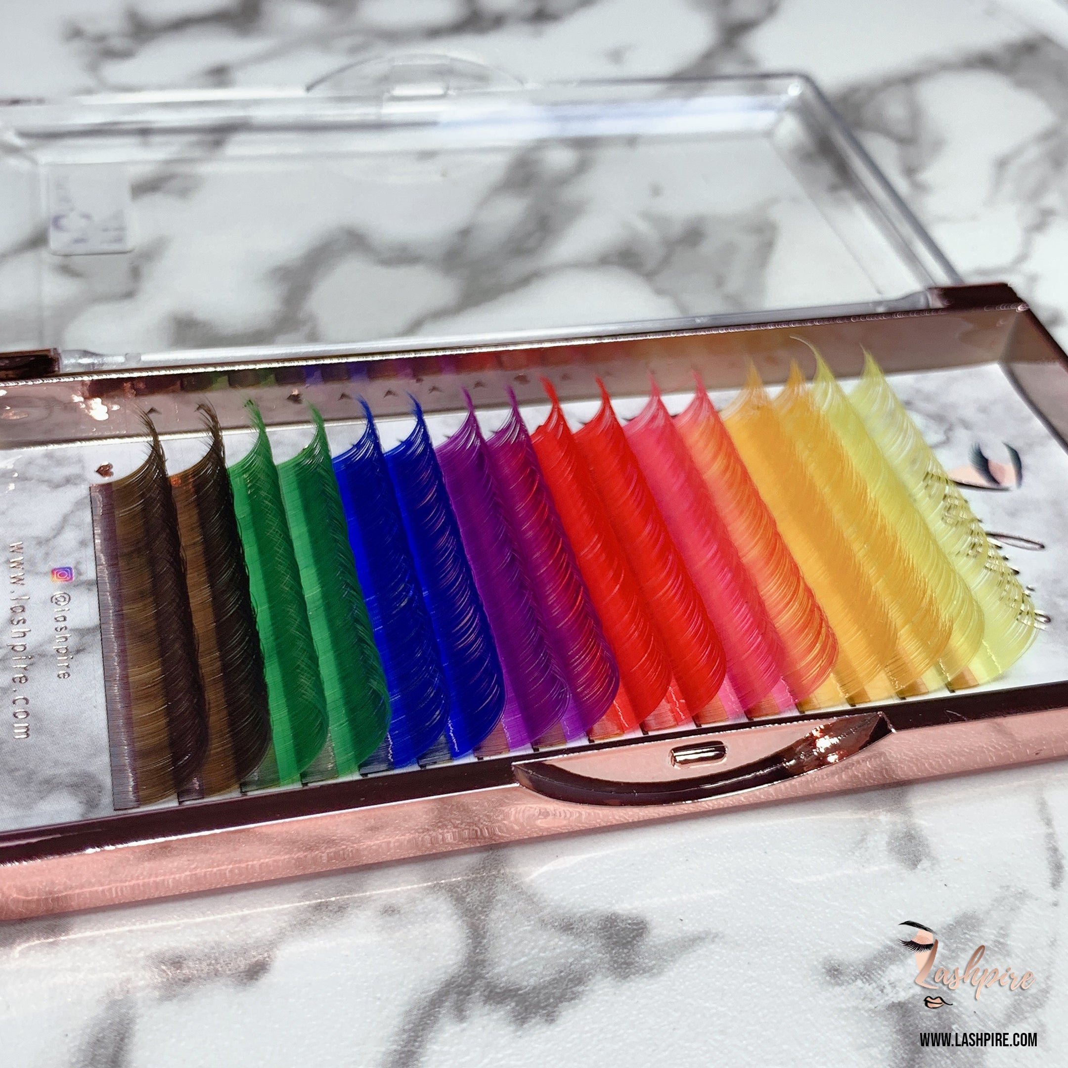 C CURL 0.07mm SINGLE LENGTH Rainbow Colorful Lash Tray - Lashpire