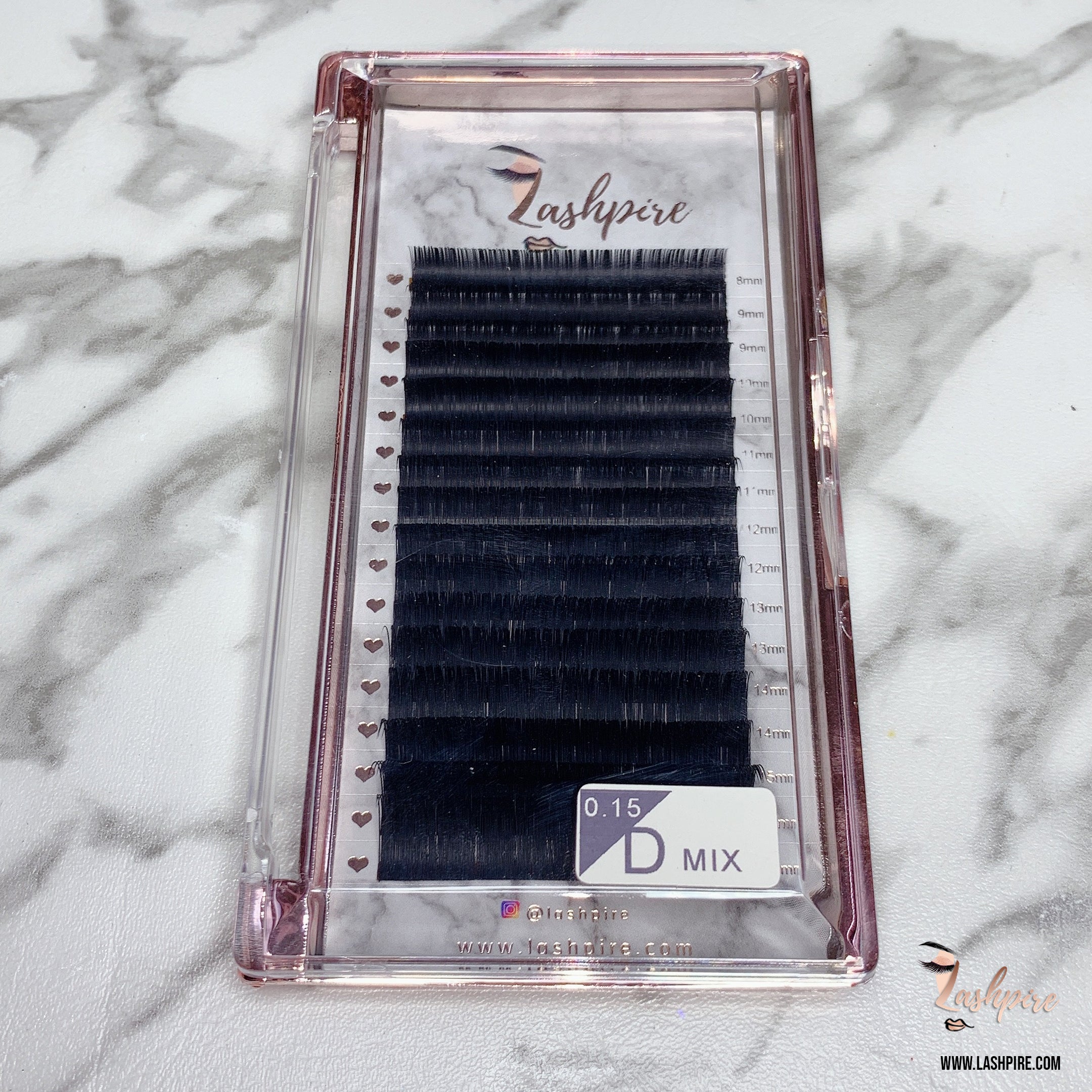D CURL 0.15mm MIX LENGTH Lash Tray - Lashpire