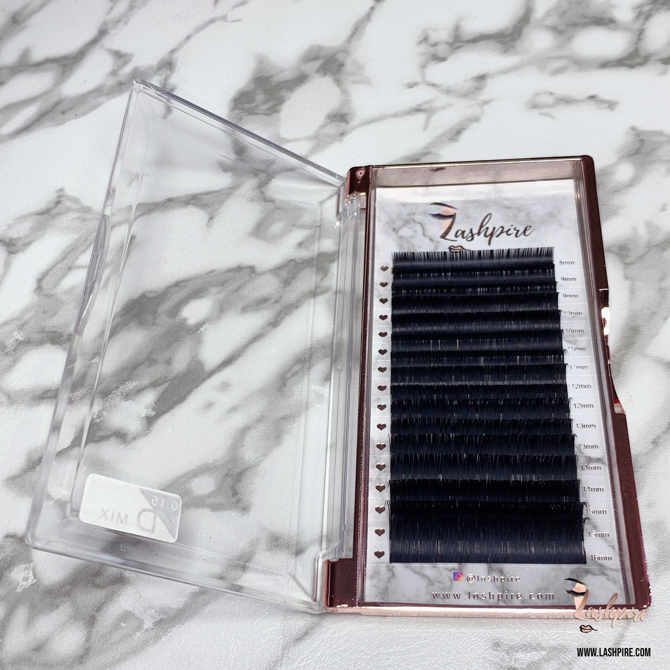D CURL 0.15mm MIX LENGTH Lash Tray - Lashpire