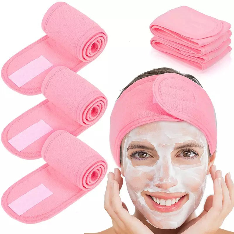 Pink Adjustable Facial Spa Makeup Headband - Lashpire
