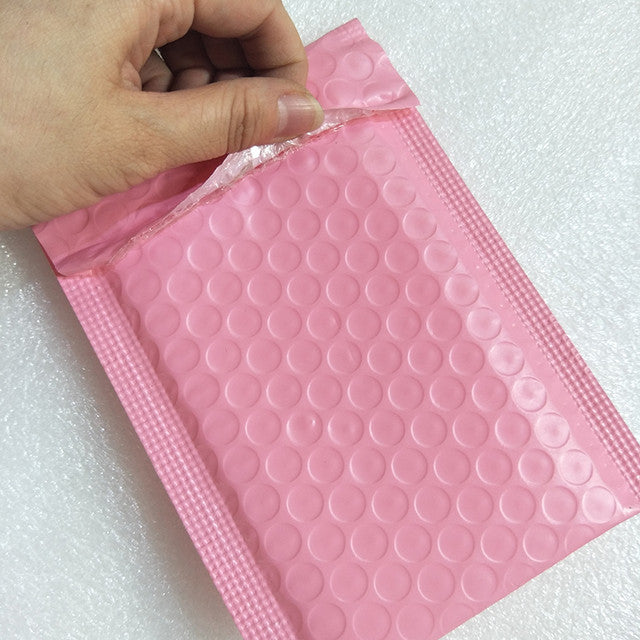 Pink Bubble Polymailer Self Adhesive Packing Envelopes - 15x18 cm - Lashpire