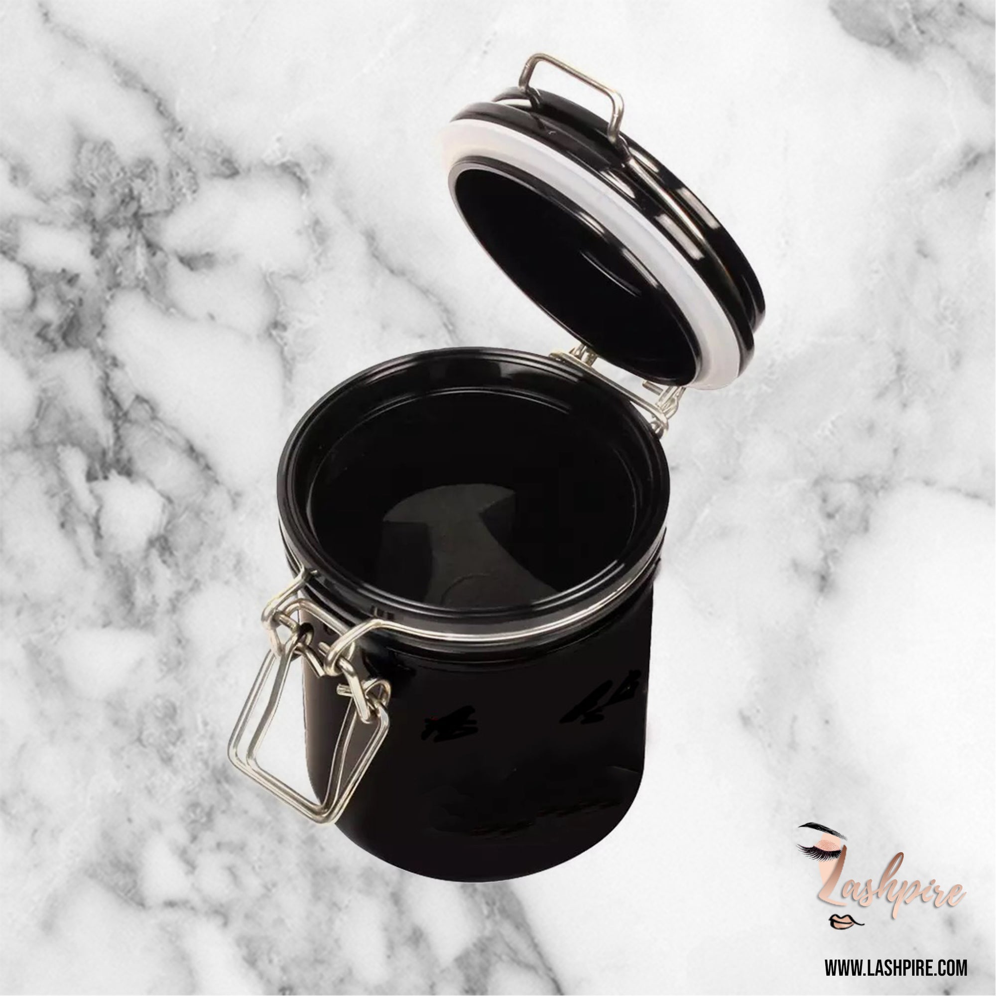 Glue Airtight Storage Jar (Black) - Lashpire