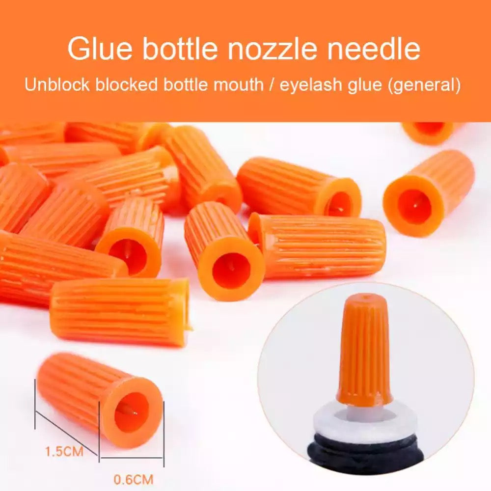 100 Pcs White Stainless Steel Glue Bottle Anti-blocking Needle Applicator  Pins