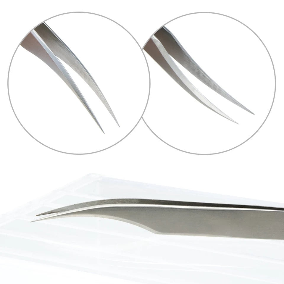 Isolation Curve Tweezers (Silver) - Lashpire