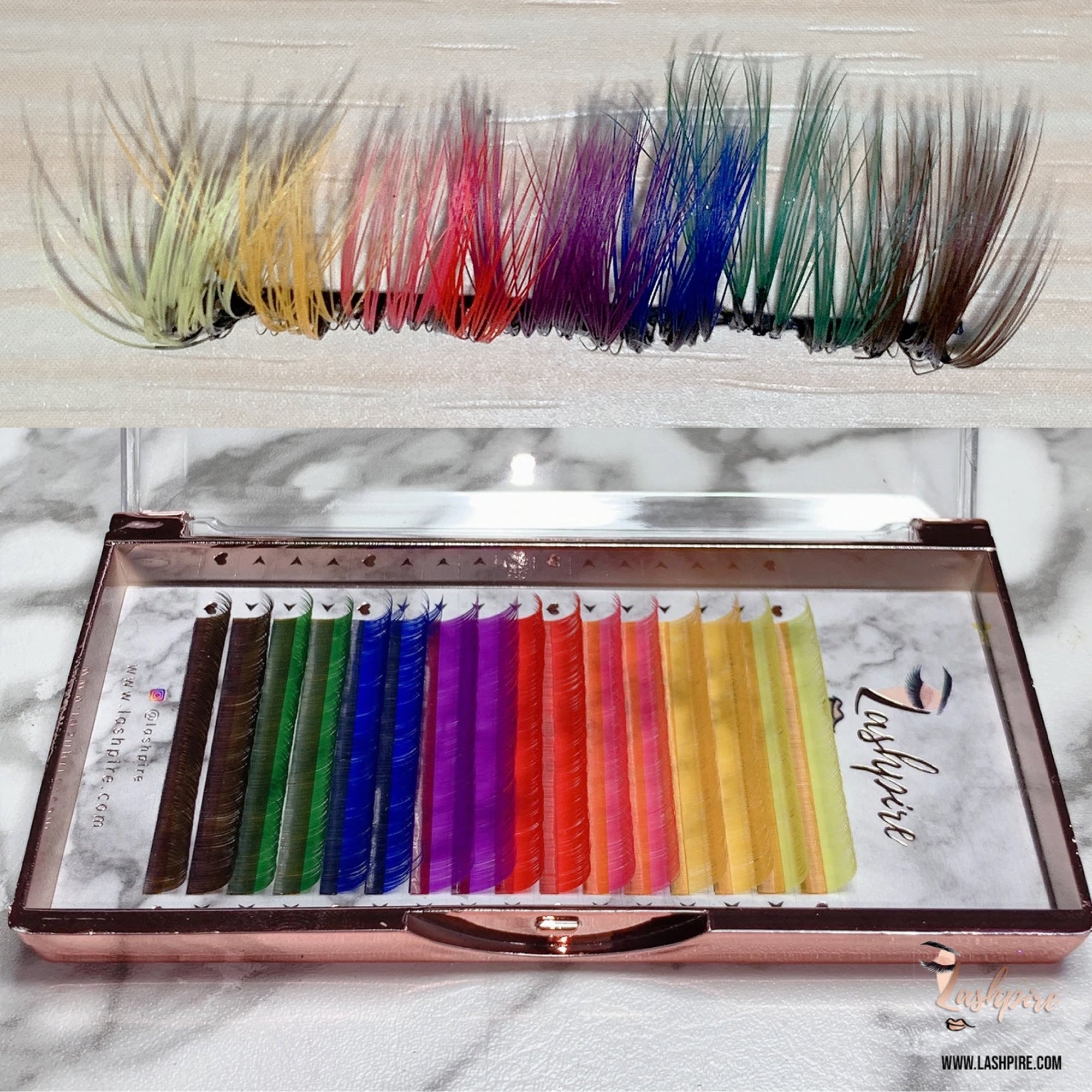 C CURL 0.10mm SINGLE LENGTH Rainbow Colorful Lash Tray - Lashpire