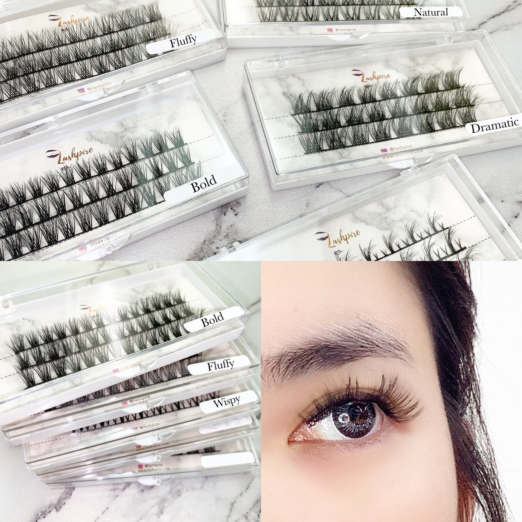 LASHPIRE® Cluster Lash Segments Individual Segmented False Eyelashes DIY Eyelash Extensions