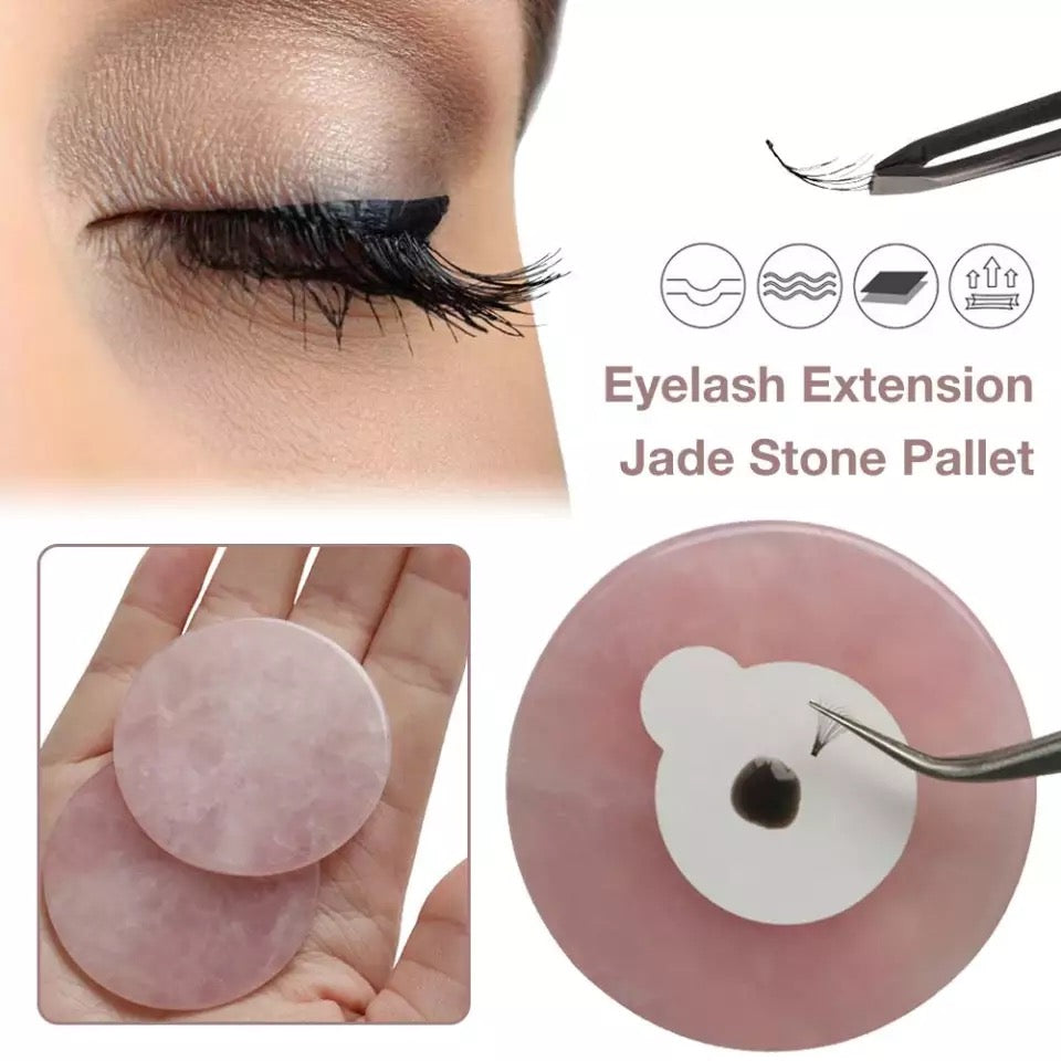 Pink Jade Stone Glue Pallet Holder For Eyelash Extensions - Lashpire